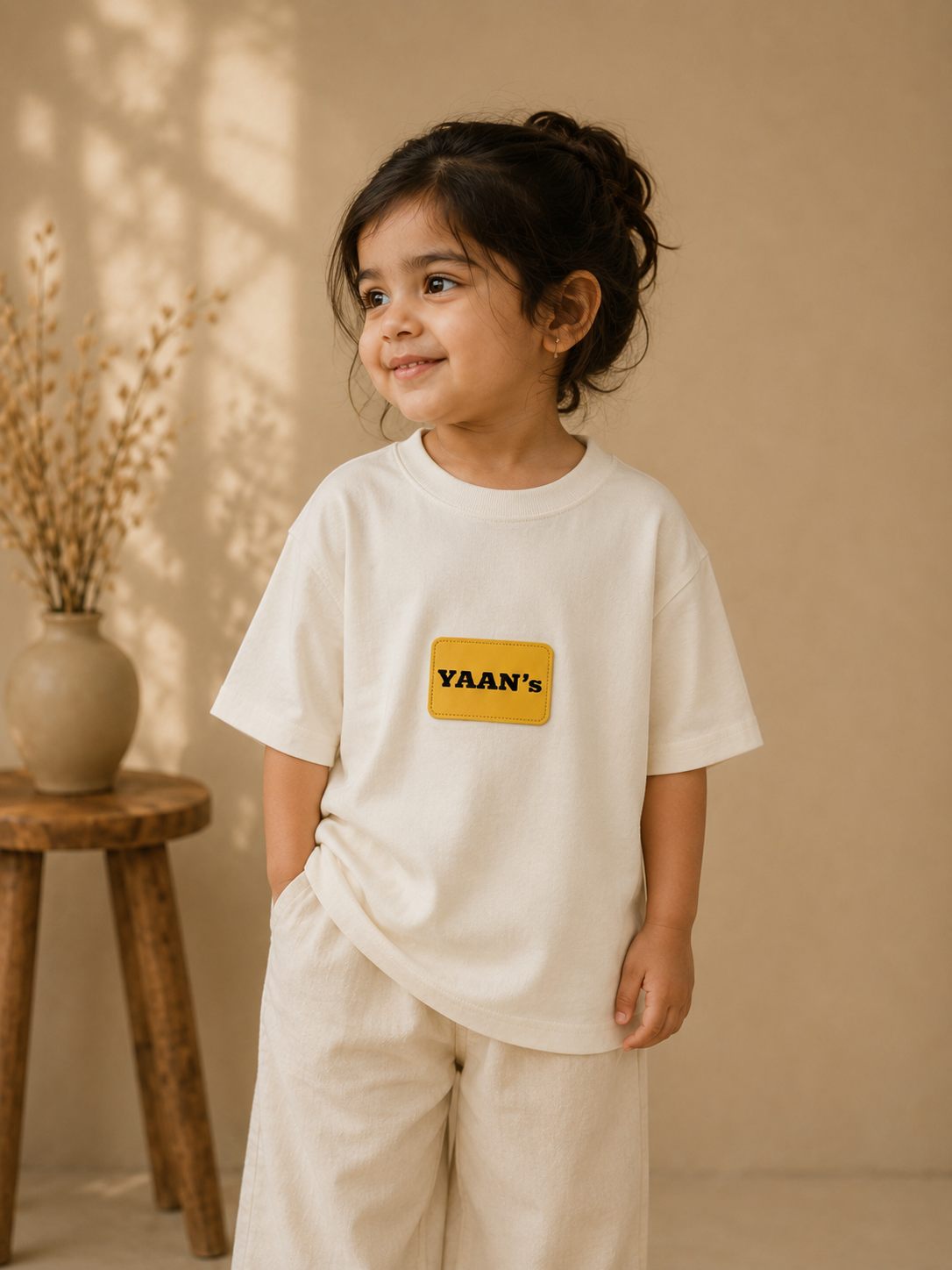 Signature Patch Tee — Ecru